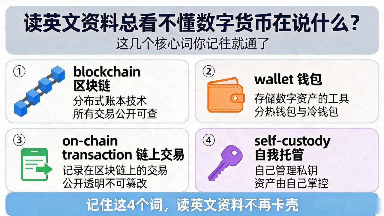 数字货币英文术语coin和token区别_数字货币简单理解英文_区块链高频词汇wallet和blockchain