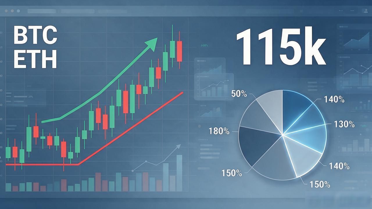 BTC放量突破118k技术面分析_ETH量价齐升做多情绪强烈_今日数字货币行情预涨